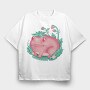 Kawaii Strawberry Happy Frog, Tricou Oversize Barbati (Unisex)