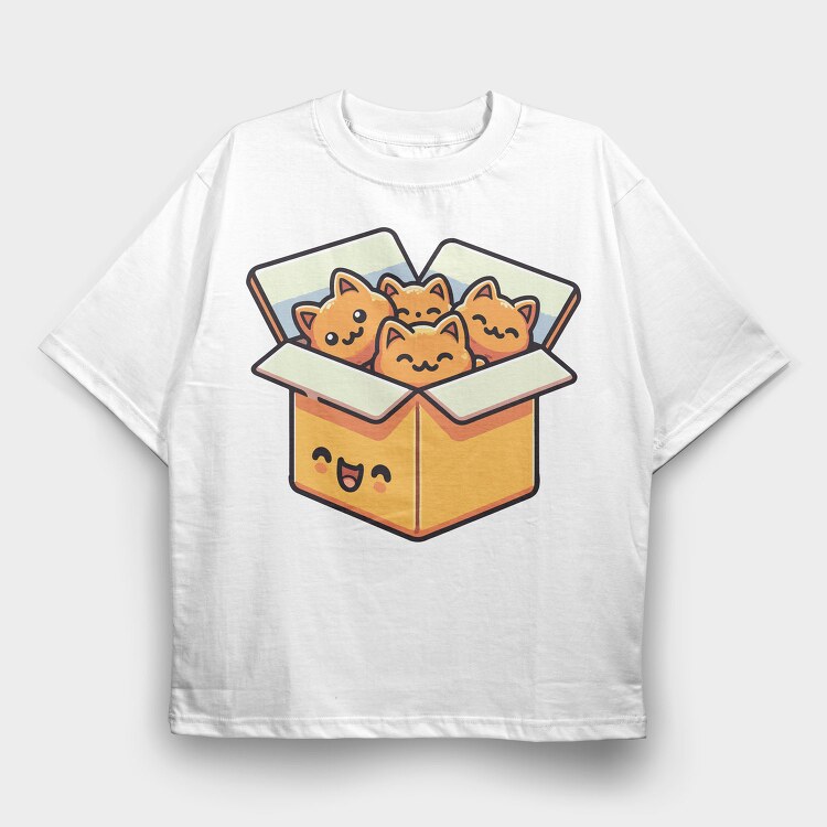 Kitten Nuggets Box, Tricou Oversize Barbati (Unisex)