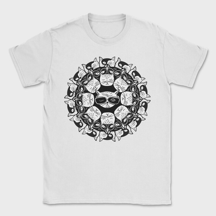 Kitty Cats Mandala, Tricou Barbati (Unisex)