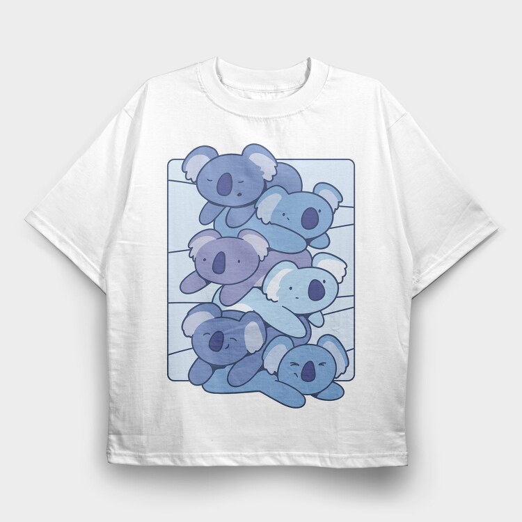 Koala Animal Cute Tower, Tricou Oversize Barbati (Unisex)