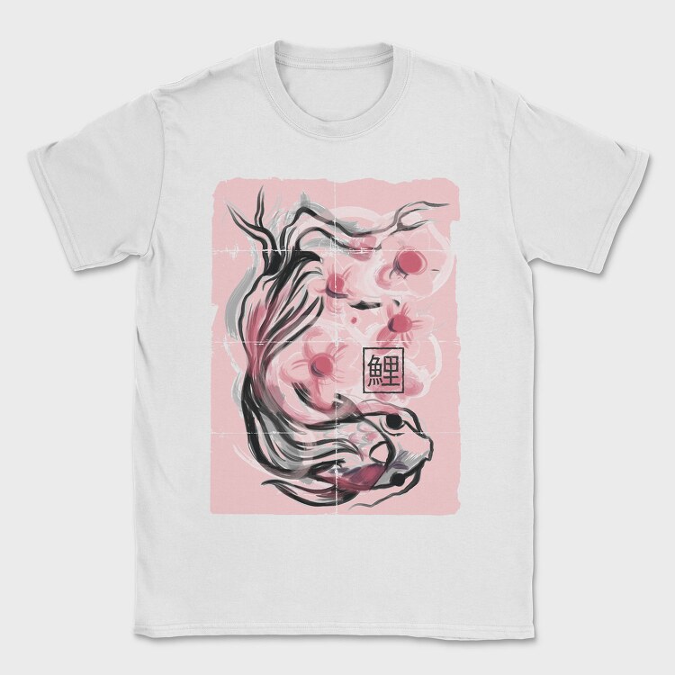 Koi Fish Animal Sakura Flowers, Tricou Barbati (Unisex)