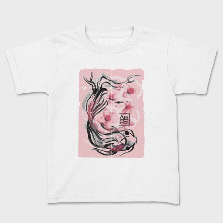 Koi Fish Animal Sakura Flowers, Tricou Copii