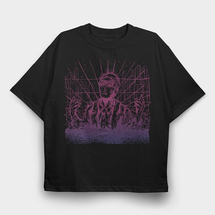 Vr City, Tricou Oversize Barbati (Unisex)