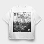 Koi Yin Yang Life Death Hand Drawn, Tricou Oversize Barbati (Unisex)