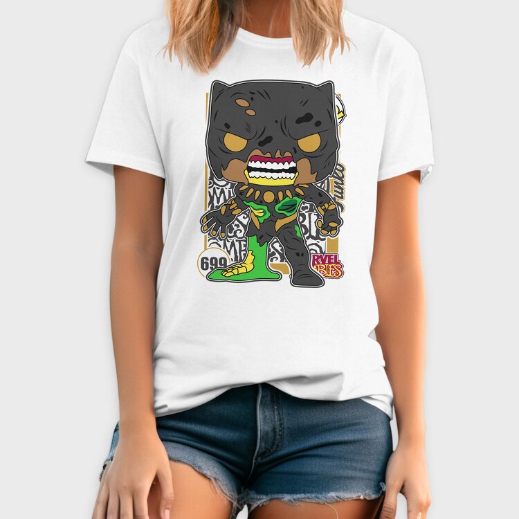Funko Marvel Zombies Black Panther, Tricou Barbati (Unisex)