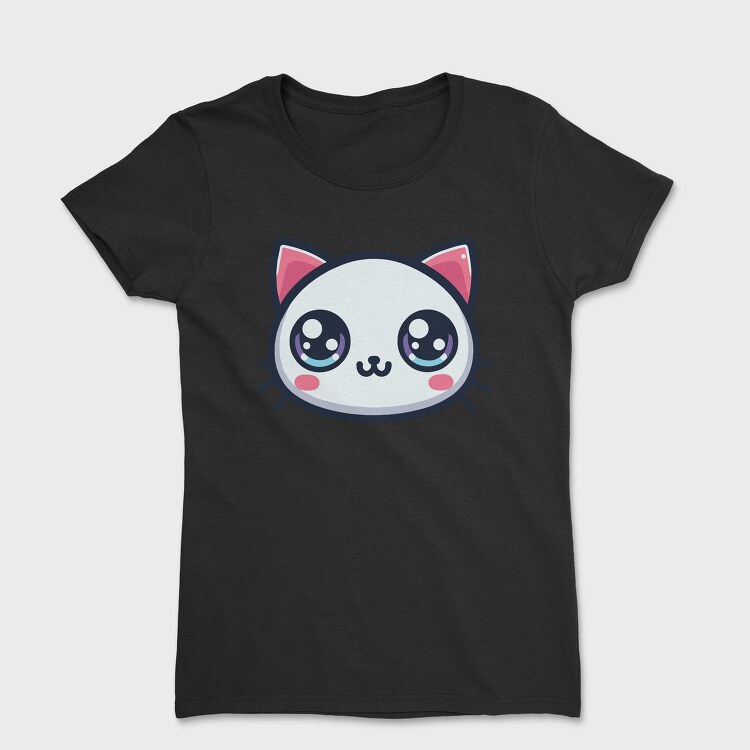 Kawaii Cute Cat Face, Tricou Femei