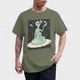 Marijuana Weed Alien, Tricou Barbati (Unisex)