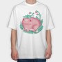 Kawaii Strawberry Happy Frog, Tricou Oversize Barbati (Unisex)