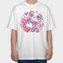 Kawaii Anime Animals Panda, Tricou Oversize Barbati (Unisex)