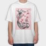 Koi Fish Animal Sakura Flowers, Tricou Oversize Barbati (Unisex)