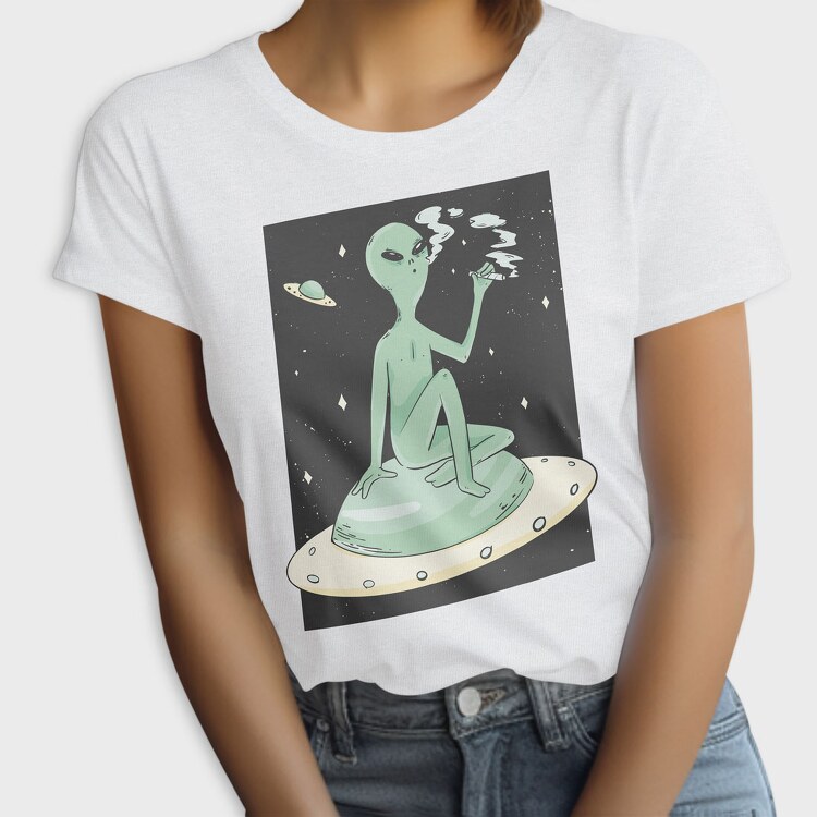 Marijuana Weed Alien, Tricou Femei