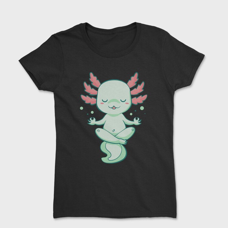 Kawaii Axolotl Meditating, Tricou Femei