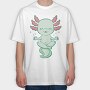 Kawaii Axolotl Meditating, Tricou Oversize Barbati (Unisex)