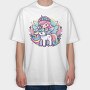 Kawaii Fairy Riding Unicorn, Tricou Oversize Barbati (Unisex)