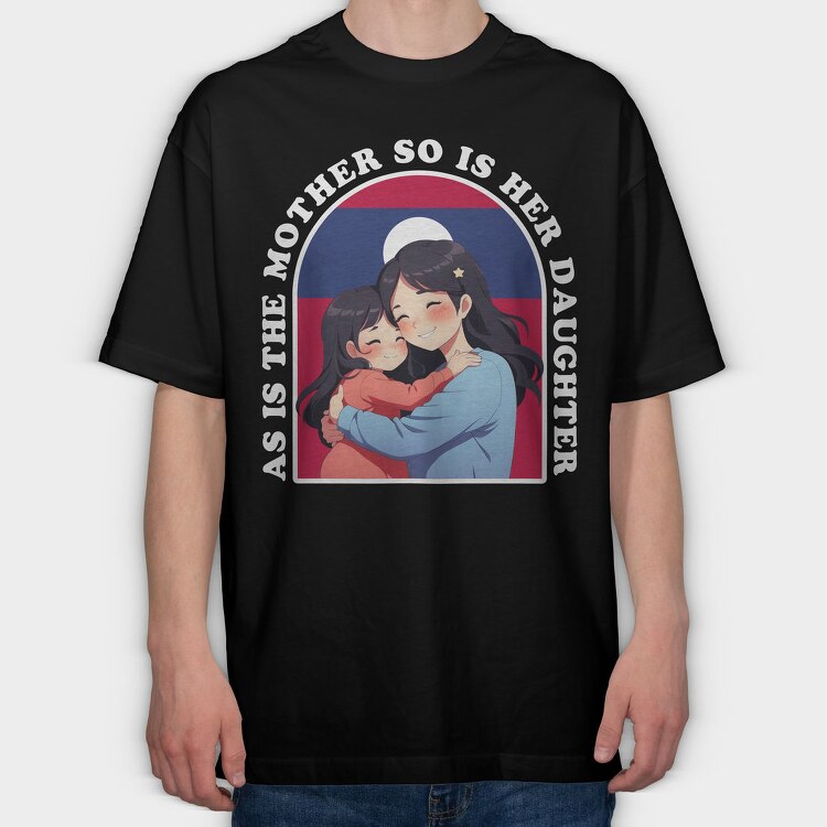 Kawaii Mother And Daughter Laos, Tricou Oversize Barbati (Unisex)