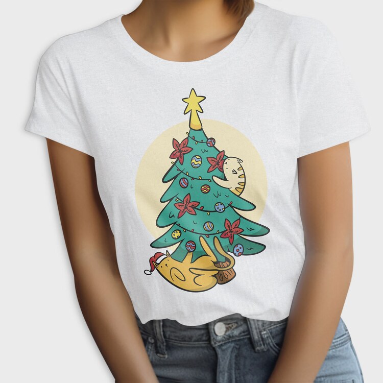 Christmas Tree Cats, Tricou Femei
