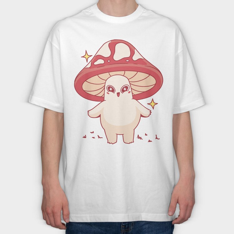 Kawaii Mushroom Character, Tricou Oversize Barbati (Unisex)