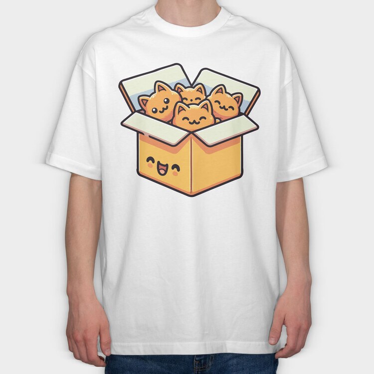 Kitten Nuggets Box, Tricou Oversize Barbati (Unisex)