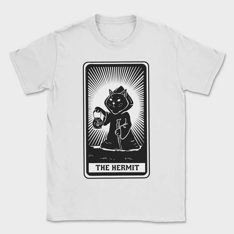 Cat Tarot Card Fantasy The Hermit, Tricou Barbati (Unisex)