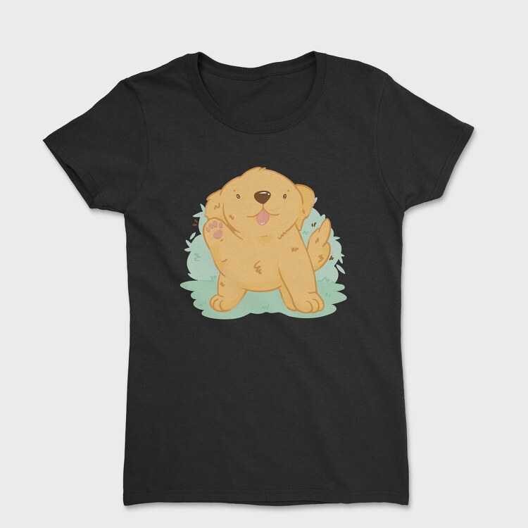 Kawaii Golden Retriever Dog, Tricou Femei