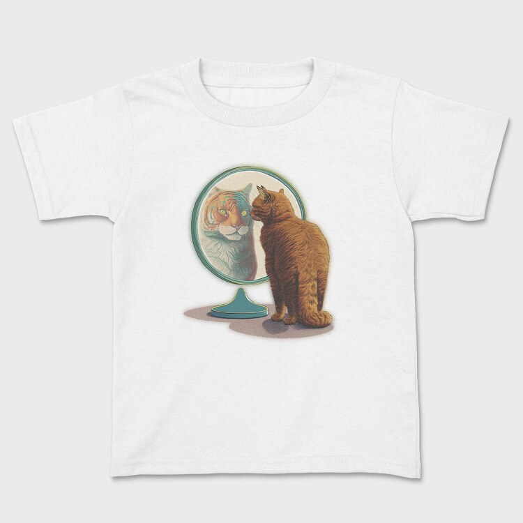 Cat Tiger Reflection Kitty Mirror, Tricou Copii