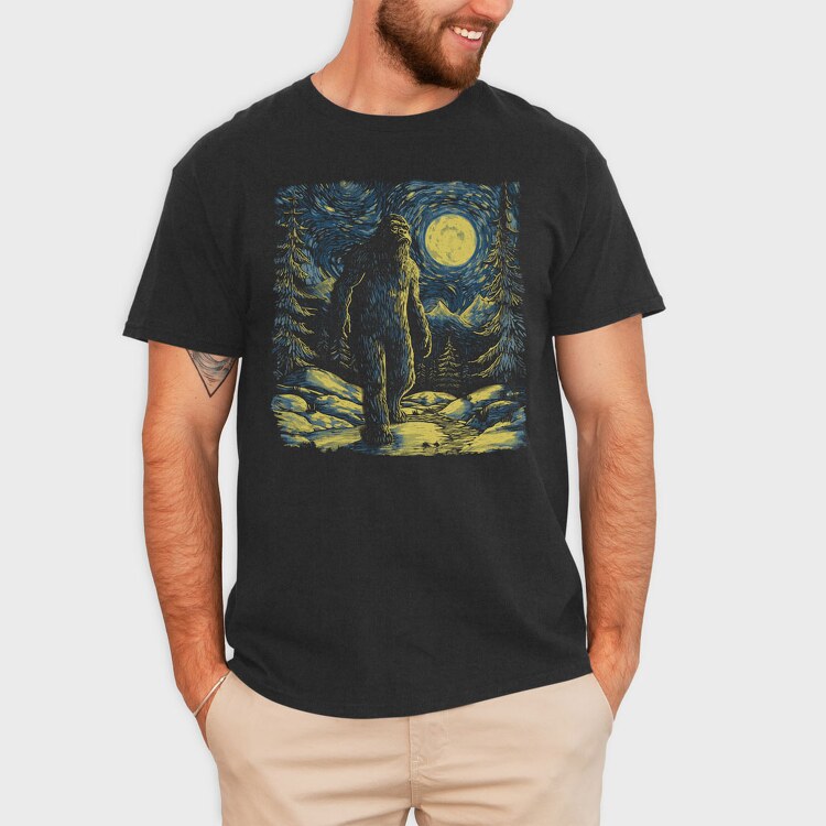 Starry Night Bigfoot, Tricou Barbati (Unisex)