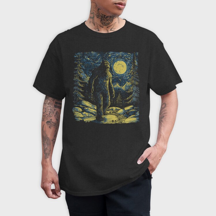 Starry Night Bigfoot, Tricou Barbati (Unisex)