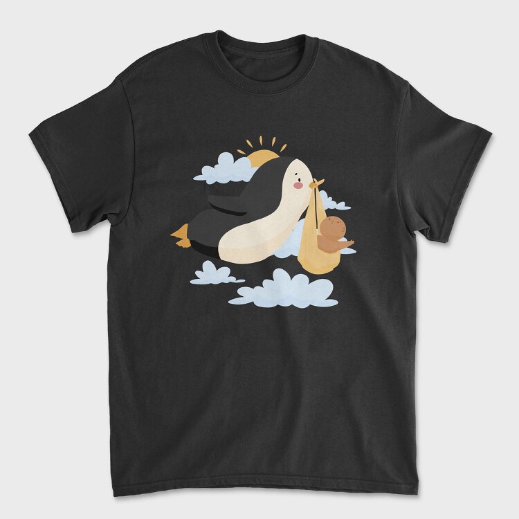 Penguin With a Baby, Tricou Barbati (Unisex)