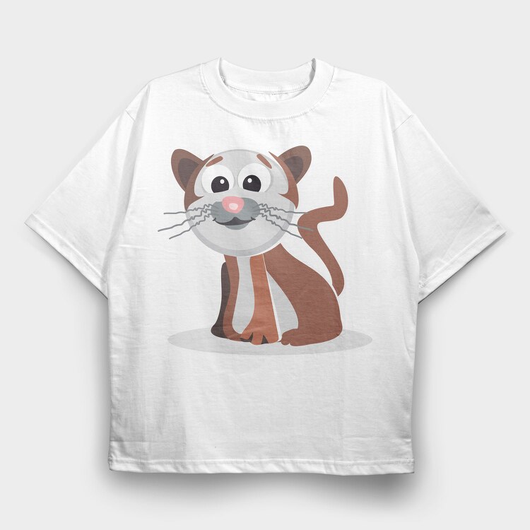Cat Whiskers Smile, Tricou Oversize Barbati (Unisex)