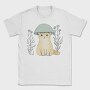 Cat With A Mushroom Hat, Tricou Barbati (Unisex)