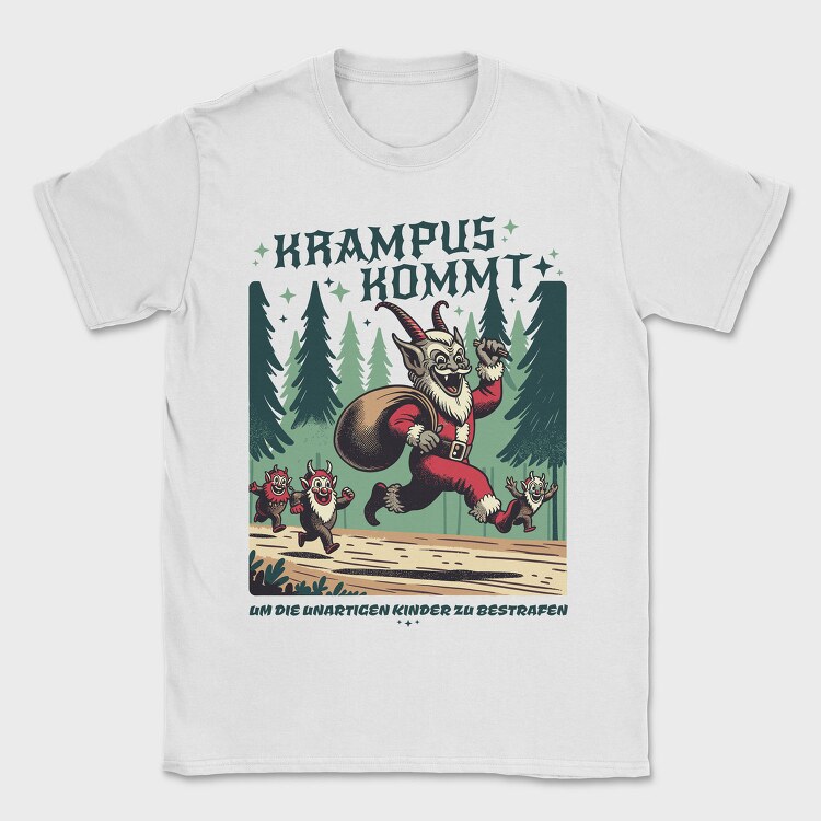 Krampus Comes Retro Comic, Tricou Barbati (Unisex)