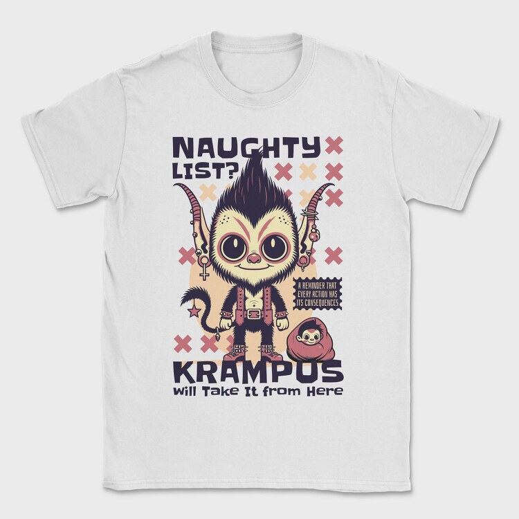 Krampus Naughty List, Tricou Barbati (Unisex)