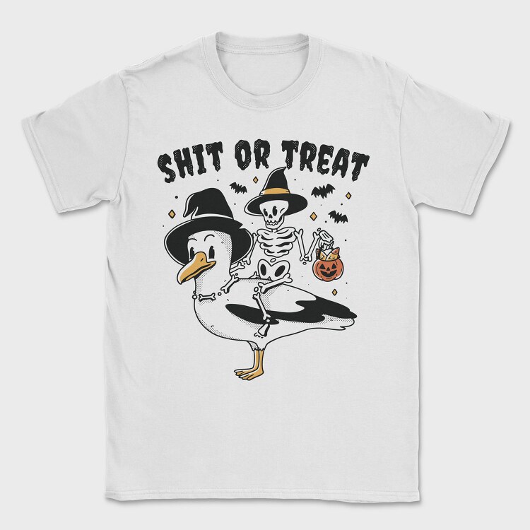 Halloween Seagull Shit Or Treat, Tricou Barbati (Unisex)