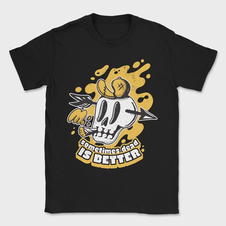 Halloween Skull Retro Cartoon Dead Is Better, Tricou Barbati (Unisex)