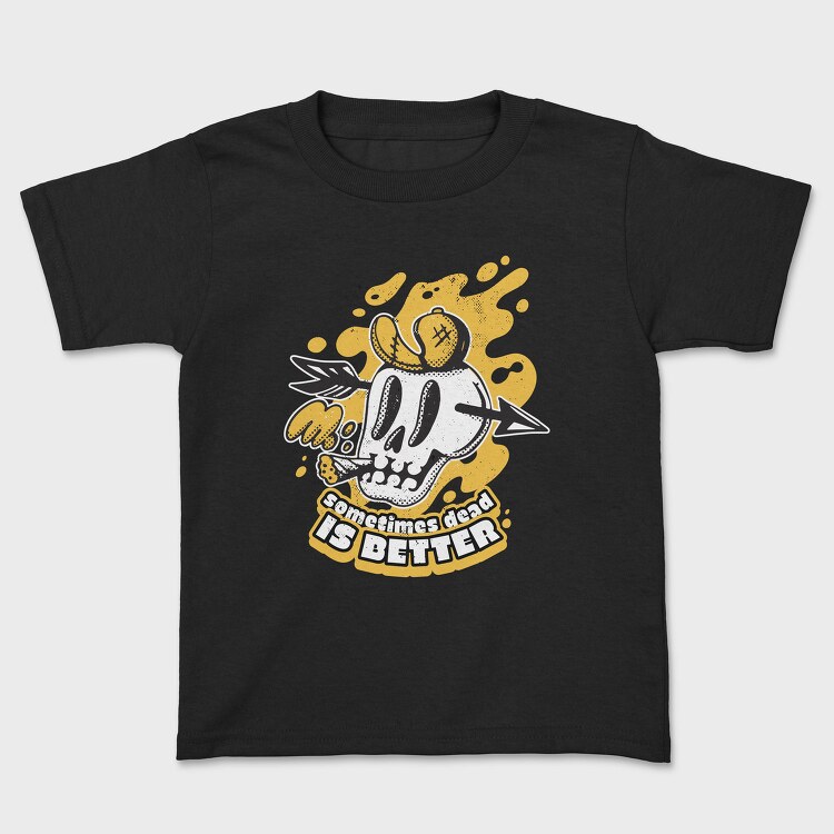 Halloween Skull Retro Cartoon Dead Is Better, Tricou Copii