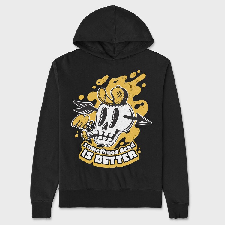 Halloween Skull Retro Cartoon Dead Is Better, Hanorac Oversize Barbati (Unisex)