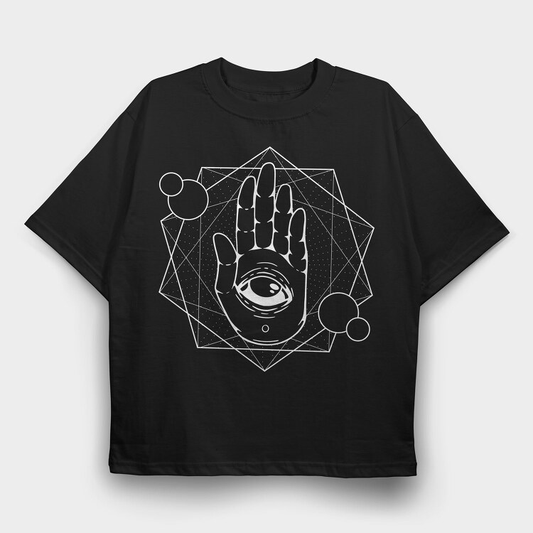 Hamsa Eye Hand, Tricou Oversize Barbati (Unisex)