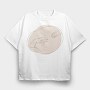 Hand And Cat Animal Paw Creation Moment, Tricou Oversize Barbati (Unisex)