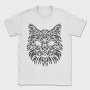 Hand Drawn Cat Animal Face Monochrome Fade, Tricou Barbati (Unisex)