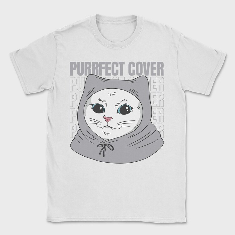 Cat With Grey Hoodie, Tricou Barbati (Unisex)