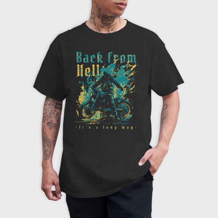 Back From Hell Motorbike, Tricou Barbati (Unisex)