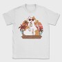 Cat With Summer Drink Retro Sunset, Tricou Barbati (Unisex)