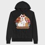 Cat With Summer Drink Retro Sunset, Hanorac Oversize Barbati (Unisex)