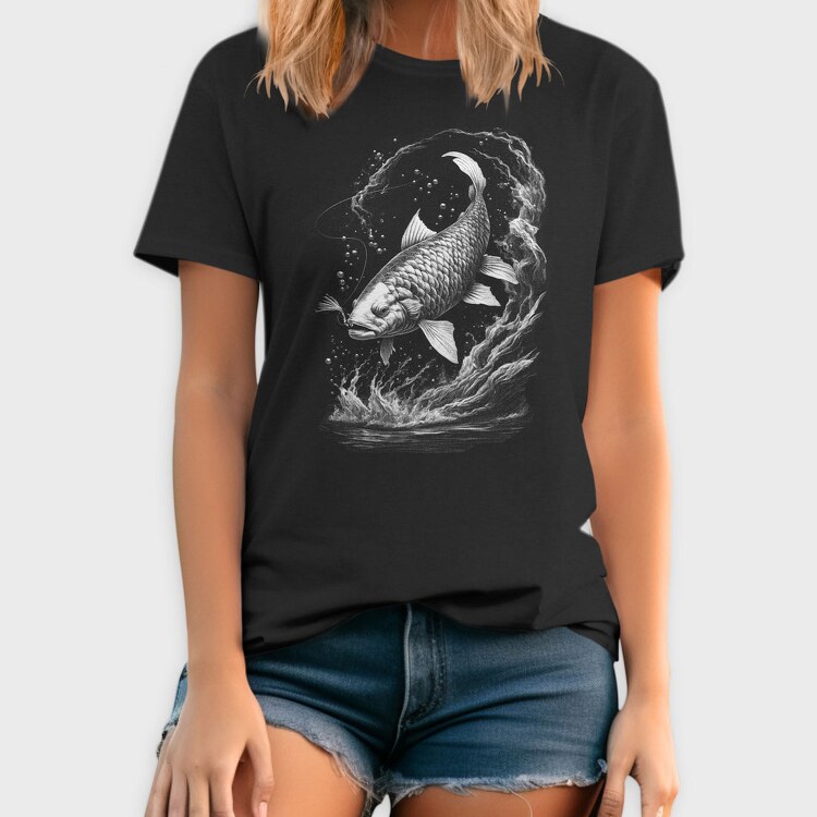 Carp Line Monochrome, Tricou Barbati (Unisex)