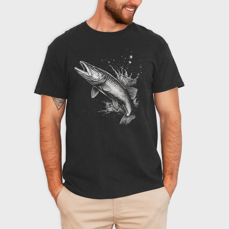 Fish Monochrome, Tricou Barbati (Unisex)