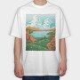 Lake Sight Painting, Tricou Oversize Barbati (Unisex)