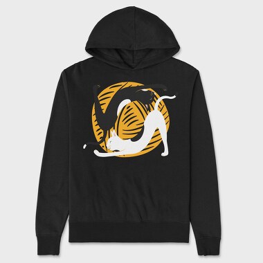 Cat Yoga, Hanorac Oversize Barbati (Unisex)