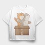 Cats In Love Titanic, Tricou Oversize Barbati (Unisex)