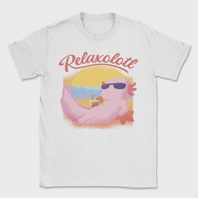 Axolotl At The Beach Relaxolotl, Tricou Barbati (Unisex)