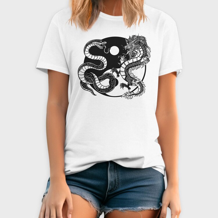 Yin Yang Dragon Snake, Tricou Barbati (Unisex)